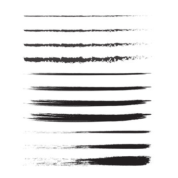 Modern Textured Brush Stroke. Grunge paint stroke. Black isolated paintbrush vector design.