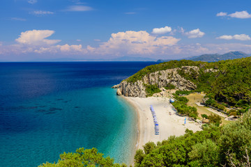 Fototapeta na wymiar The scenic Tsabou beach, a popular destination on the Greek island of Samos, Greece
