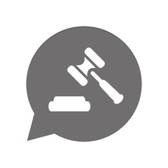 Graue Sprechblase rund - Anwalt Hammer