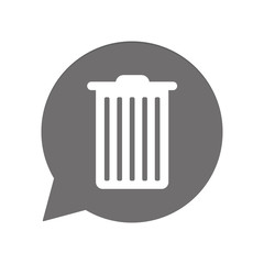 Graue Sprechblase rund - Löschen - Mülleimer