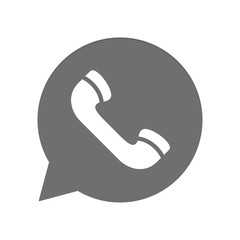 Graue Sprechblase rund - Telefonhörer