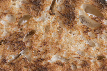 Close up of a slice of bruschetta.