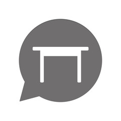 Graue Sprechblase rund - Tisch