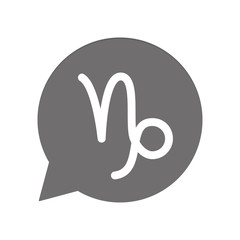 Graue Sprechblase rund - Sternzeichen - Steinbock