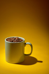 Cup of coffee beans