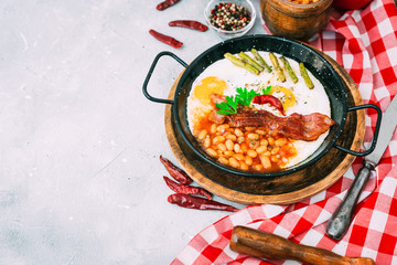 Full English Breakfast on Table