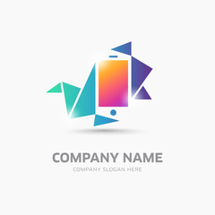 Abstract mobile phone symbol and logo template