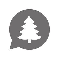 Obraz premium Graue Sprechblase rund - Tannenbaum