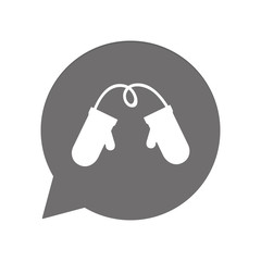 Graue Sprechblase rund - Handschuhe