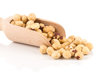 Closeup view of hazelnuts