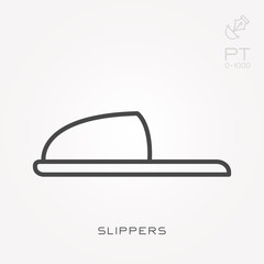 Line icon slippers