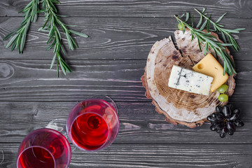 cheeses on wood are chopped deliciously and nutritionally
