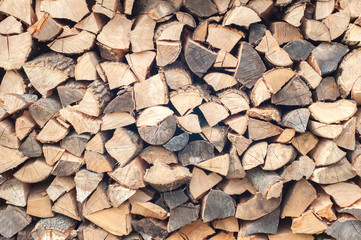 Stacked firewood
