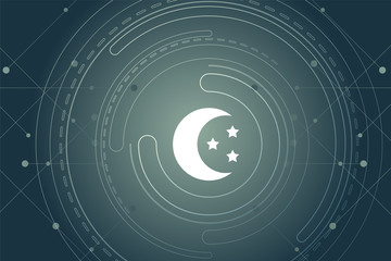 modernes Wallpaper mit Mond und Sterne