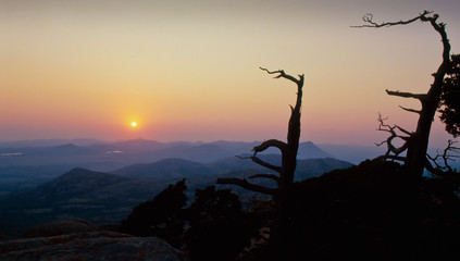 Sunset from Mt Scott in Southwest Oklahoma's Wichita Mountains