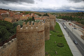 Fototapeta na wymiar Avila medieval fortress wall, Castilla y Leon, Spain