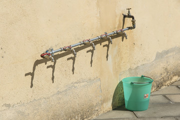 Water faucets at Medici Fortress, Cortona, Italy