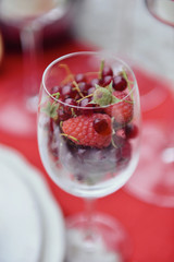 autumnal floristic decor on the street wedding table setting