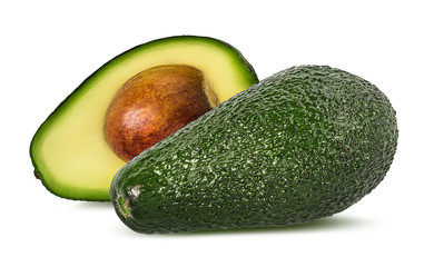 Fresh avocado isolated on white background with clipping path