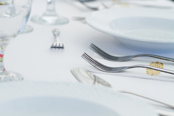 table setting with forks