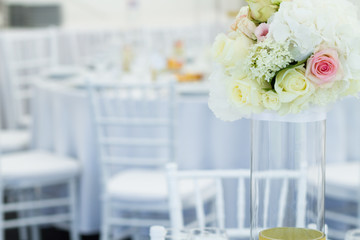 table set decorated with flowers