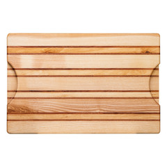 wooden cutting board on white background