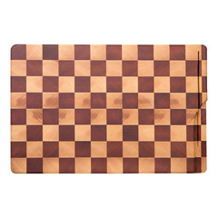 wooden cutting board on white background