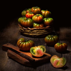 Natura morta con pomodori siciliani