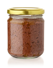 Glass jar of black olive paste © Coprid