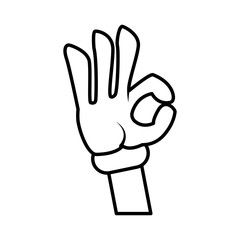 Glova hand ok symbol cartoon icon vector illustration graphic design
