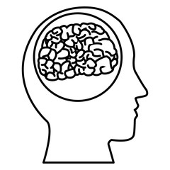 Human brain silhouette icon vector illustration graphic design