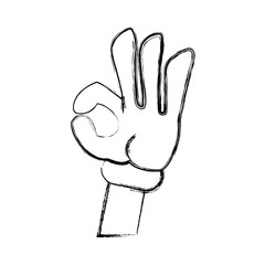 Glova hand ok symbol cartoon icon vector illustration graphic design