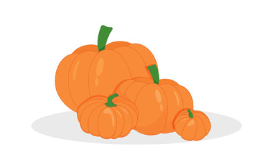 Pumpkin vector set. Simple flat style design. Cool banner for Halloween party or website. illustration