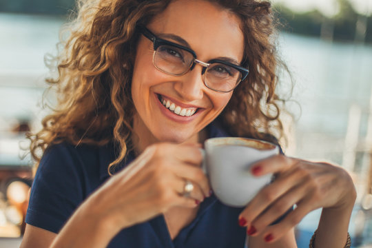 Businesswoman Drinking Coffee