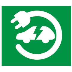 Electric car with charging cable