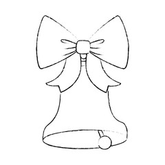 merry christmas bell with bow decorative