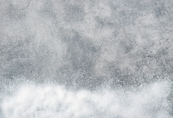 Snow on dark stone texture. Christmas holidays background