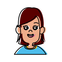 Cute girl cartoon icon vector illustration graphic design