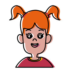 Cute girl cartoon icon vector illustration graphic design