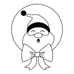 cute santa claus with bow character
