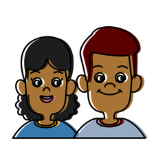 Kids friends cartoon icon vector illustration graphic design