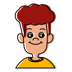 Cute boy cartoon icon vector illustration graphic design