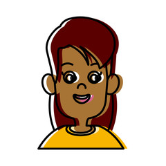 Cute girl cartoon icon vector illustration graphic design
