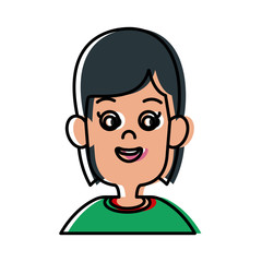 Cute girl cartoon icon vector illustration graphic design