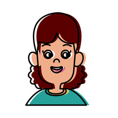 Cute girl cartoon icon vector illustration graphic design