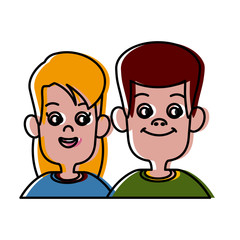 Kids friends cartoon icon vector illustration graphic design