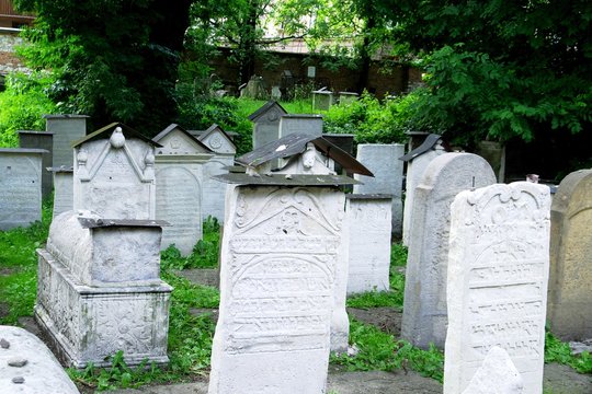 Ancien cimeti&egrave;re juif &agrave; Cracovie en Pologne dans le quartier Kazimierz pr&egrave;s de la synagogue.