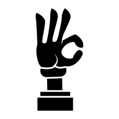 Glova hand ok symbol cartoon icon vector illustration graphic design