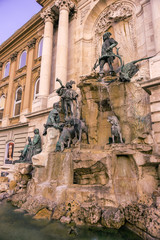 Matthias Fountain, a monumental fountain group in the western forecourt of Buda Castle, Budapest, Hungary, Europe © STUDIO MELANGE