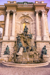 Matthias Fountain, a monumental fountain group in the western forecourt of Buda Castle, Budapest, Hungary, Europe © STUDIO MELANGE